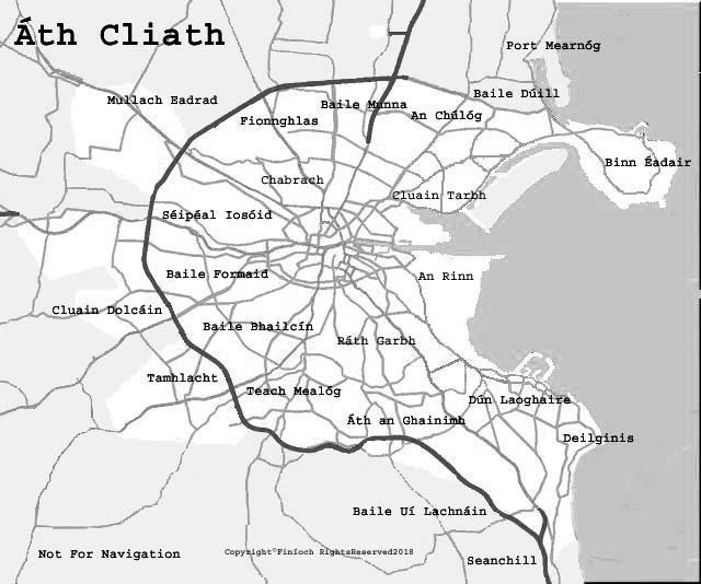 Map of Dublin city greater Ireland