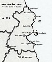 Map of Dublin coast towns grey
