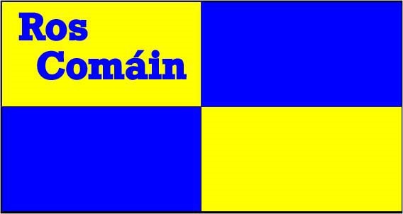Roscommon county flag banner with text Ireland