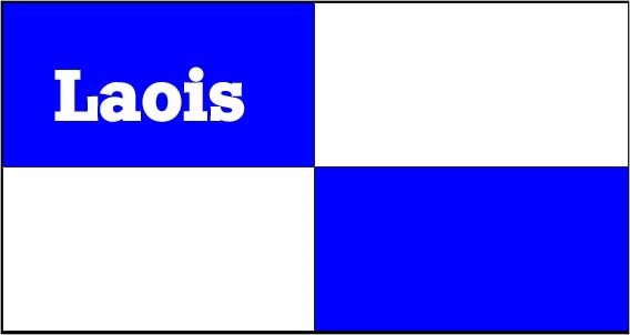 Laois county flag banner with text Ireland