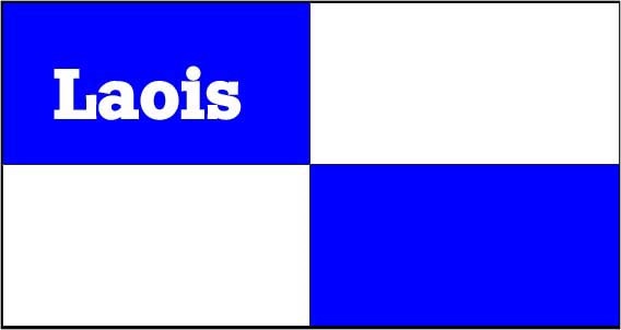 Laois county flag banner with text Ireland