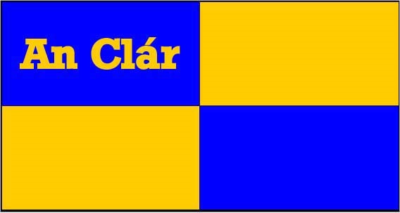 Clare county flag banner with text