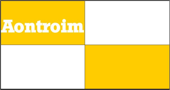 Antrim county flag banner with text