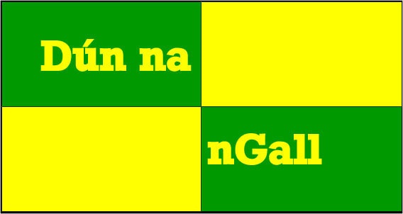 Donegal county flag banner with text Ireland