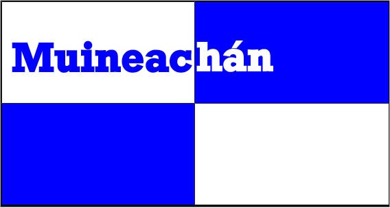 Monaghan county flag banner with text Ireland
