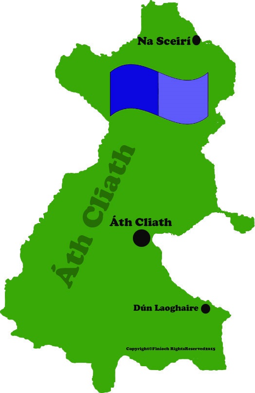 Dublin county map and flag with towns