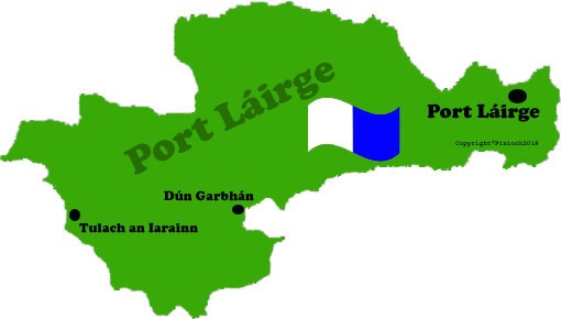 Waterford county map and flag with towns