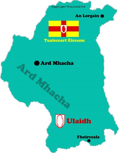 Map of Armagh county with towns