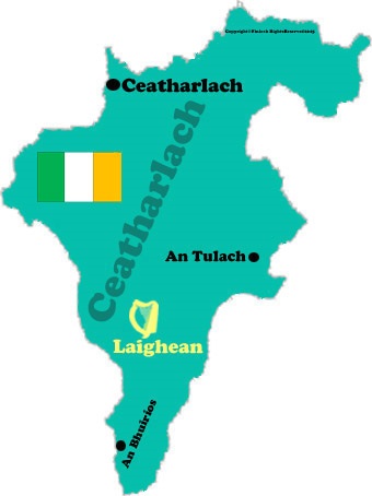 Map of Carlow county with towns