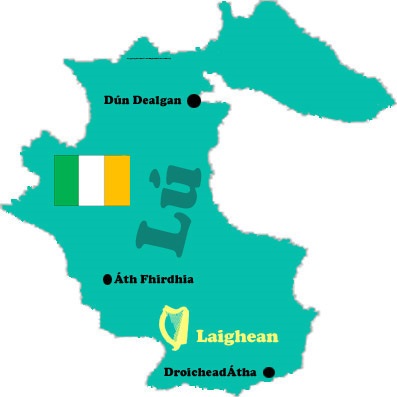 Map of Louth county with towns