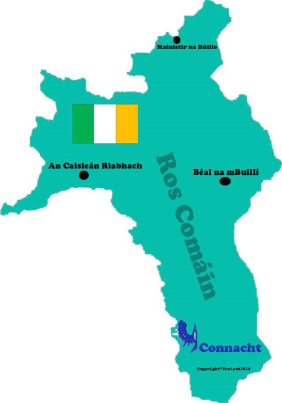 Map of Roscommon county with towns