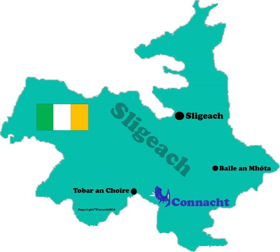 Map of Sligo county with towns