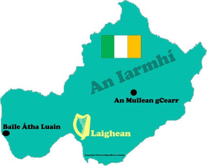 Map of Westmeath county with towns