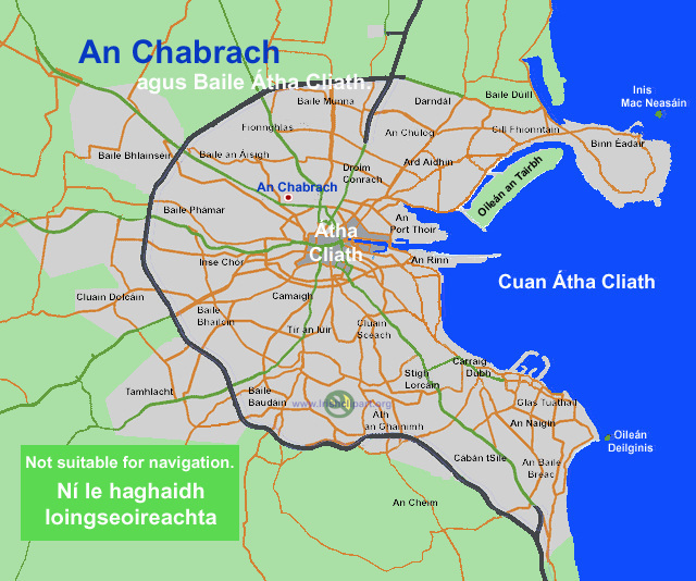 Map of Cabra, Dublin, county Dublin.