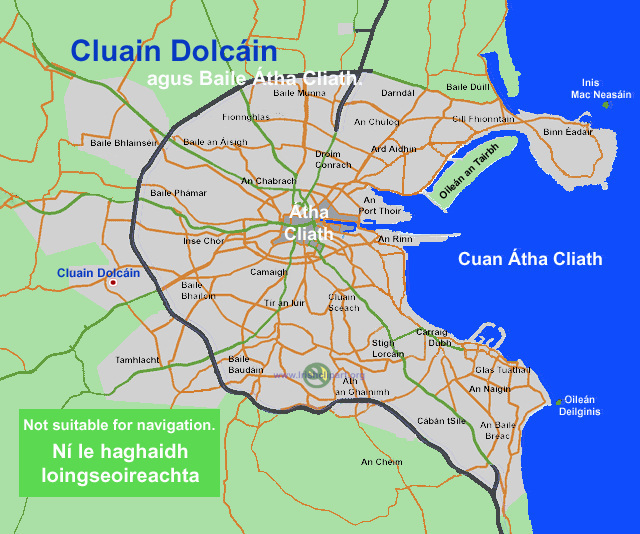 Map of Clondalkin, Dublin, county Dublin.