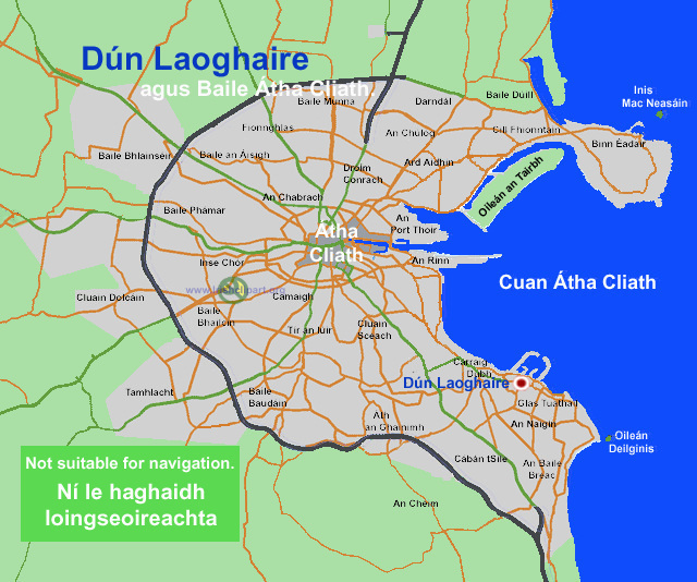 Map of Dun Laoghaire, Dublin.