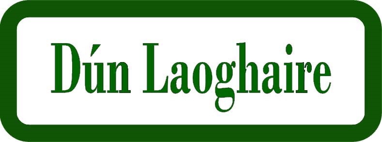 Dun Laoghaire Dublin district road sign image