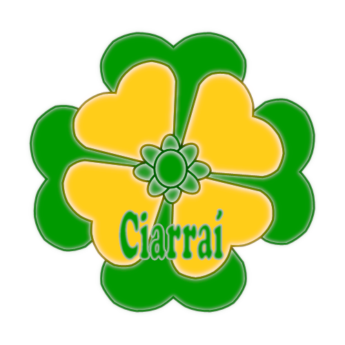 Kerry county flower badge with county colours.