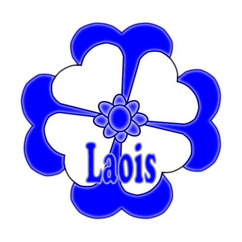 Laois county flower badge with county colours.