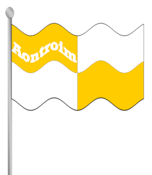Antrim county flag banner with name text