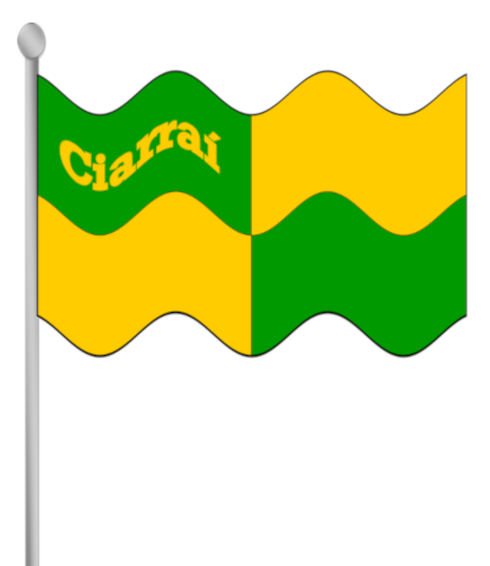 Kerry county flag with text.