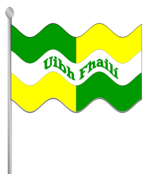 Offaly county flag with text.