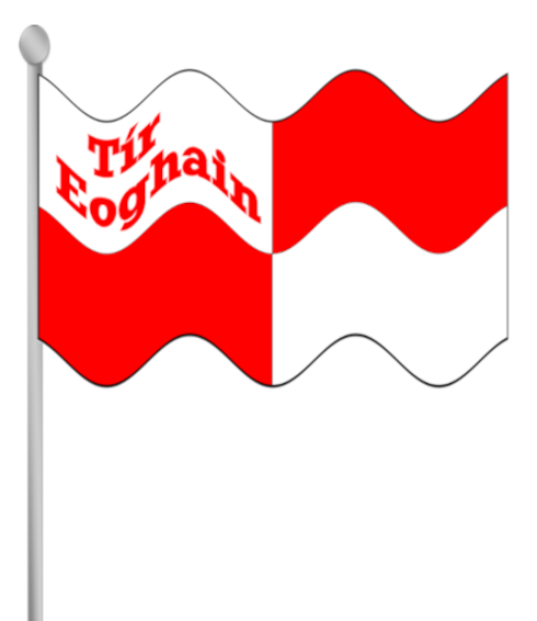 Tyrone county flag with text.