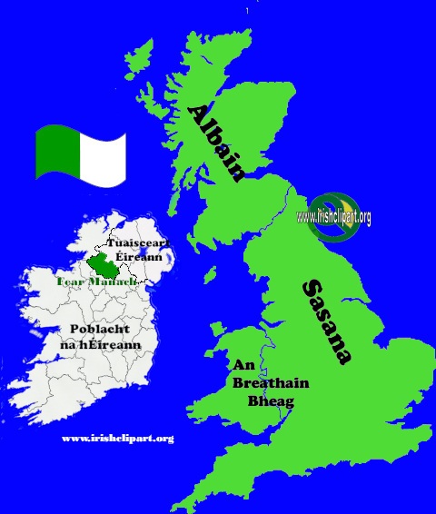 Map of Fermanagh county Ireland UK British Isles.