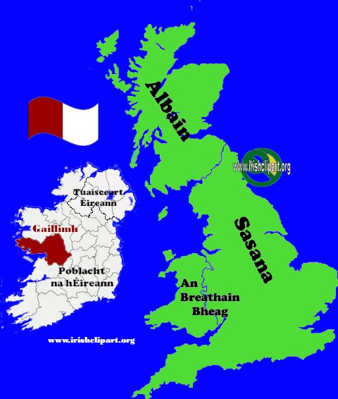 Map of Galway county Ireland British Isles.