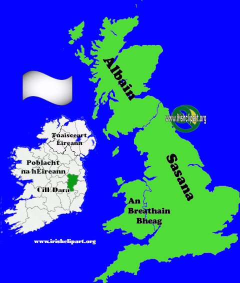 Map of Kildare county Ireland British Isles.