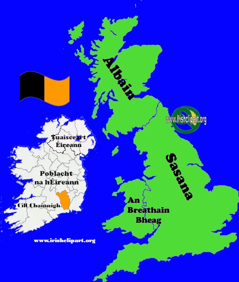 Map of Kilkenny county Ireland British Isles.