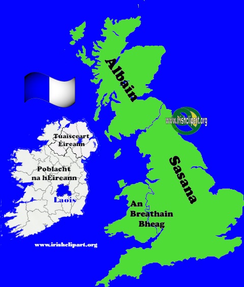 Map of Laois county Ireland British Isles.