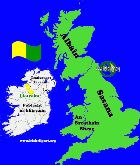 Map of Leitrim county Ireland British Isles.