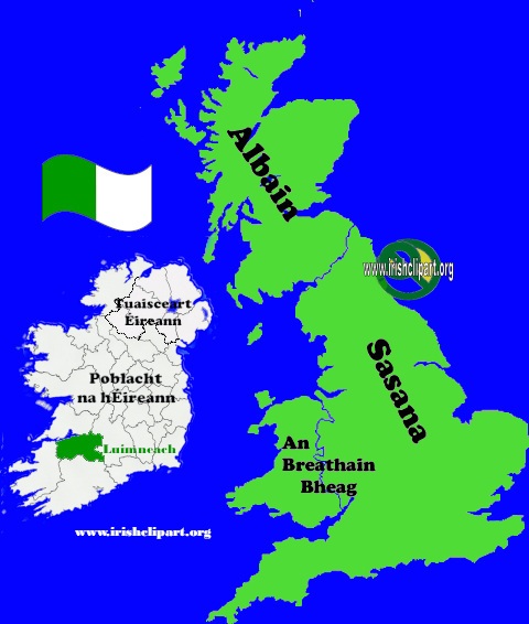 Map of Limerick county Ireland British Isles.