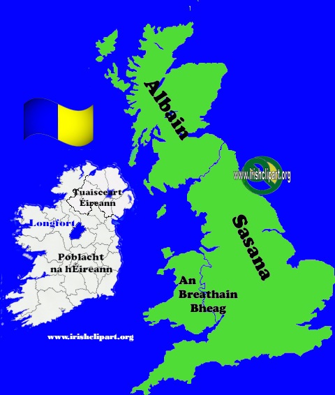 Map of Longford county Ireland British Isles.