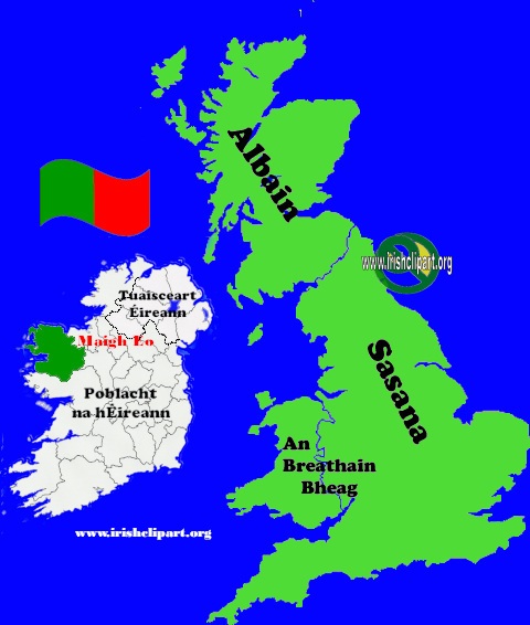 Map of Mayo county Ireland British Isles.