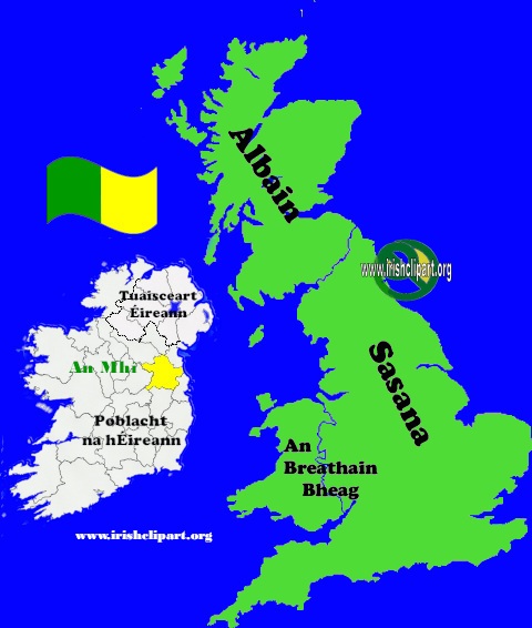 Map of Meath county Ireland British Isles.