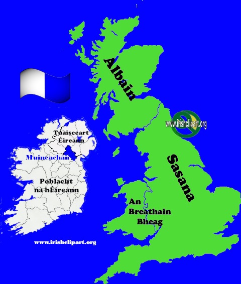Map of Monaghan county Ireland British Isles.