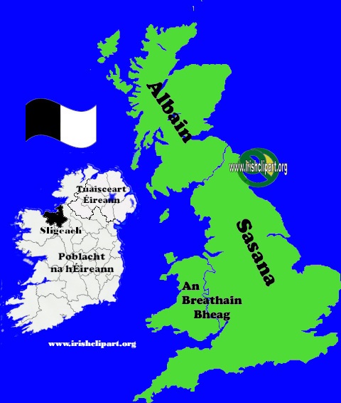 Map of Sligo county Ireland British Isles.
