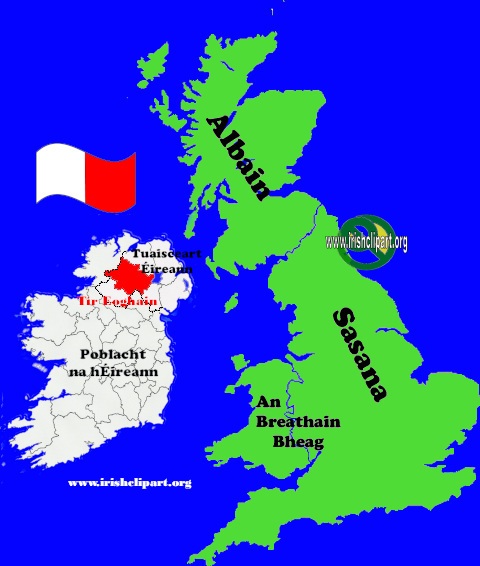 Map of Tyrone county Ireland UK British Isles.