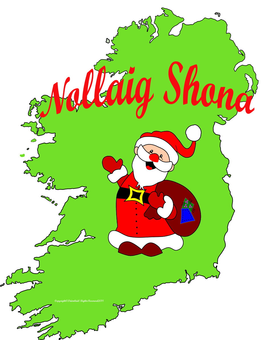 Ireland map Christmas festive