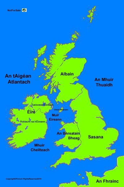 Map of Ireland UK colour