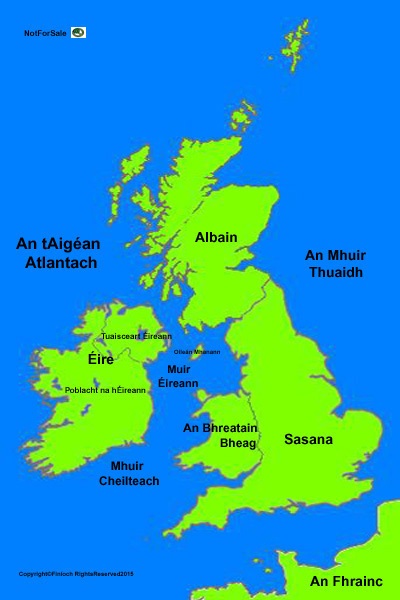 Map of Ireland UK colour