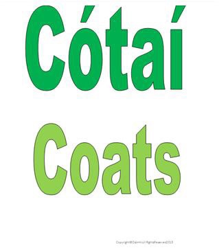 Ireland Irish infant school coats sign