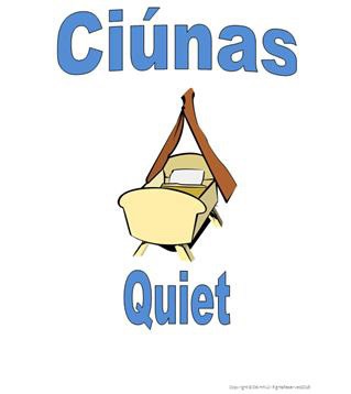 Ireland Irish infant school quiet sign